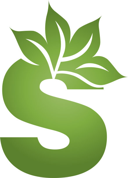 S自然叶字母标志设计理念图片下载