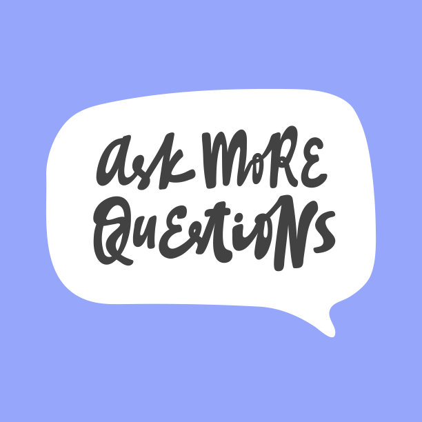 问更多的问题。手绘贴纸气泡白色演讲标志。适合t恤打印，作为贴纸，笔记本封面。书法字母矢量插图在平面风格。图片下载