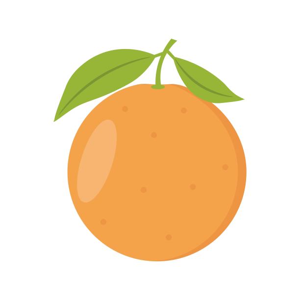 橙色用树叶。整个新鲜的橙色在白色孤立的背景上。图片下载