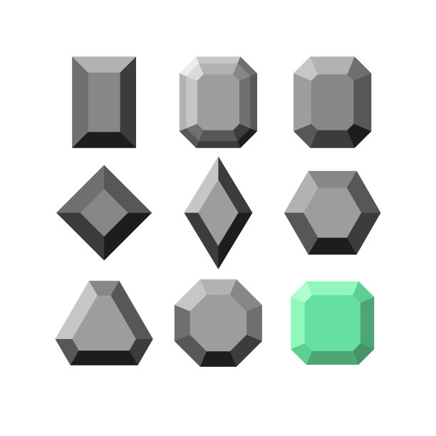 一套晶体有各种几何形状图片下载