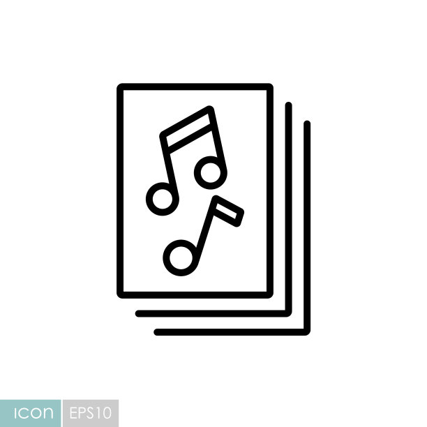 带有音符图标的乐谱图片下载