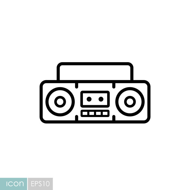 手提式收录机卡带立体声录音机图标图片下载