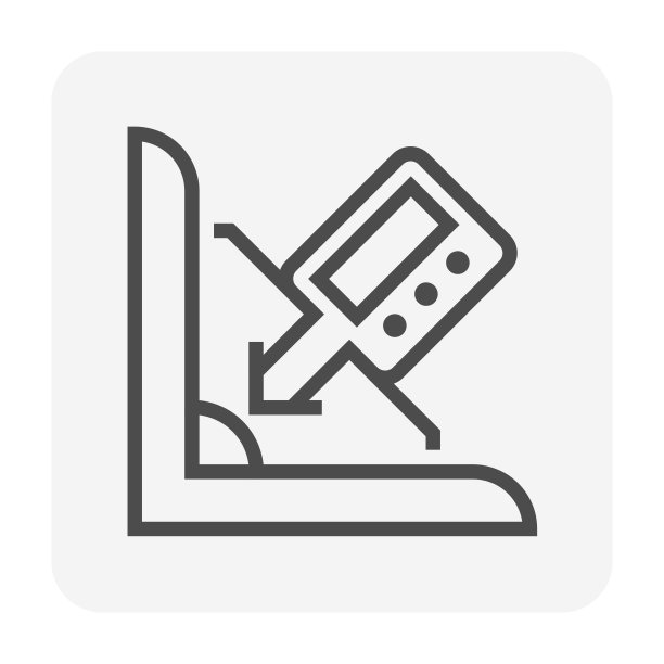 焊接质量检验检查或测试矢量图标设计。测量尺寸，深度和角度。图片下载