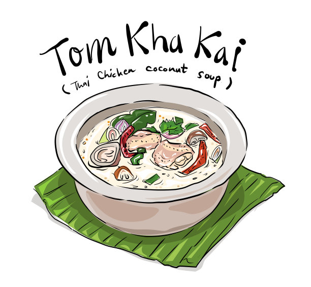Tom Kha kai:泰国鸡肉椰子汤。图片下载