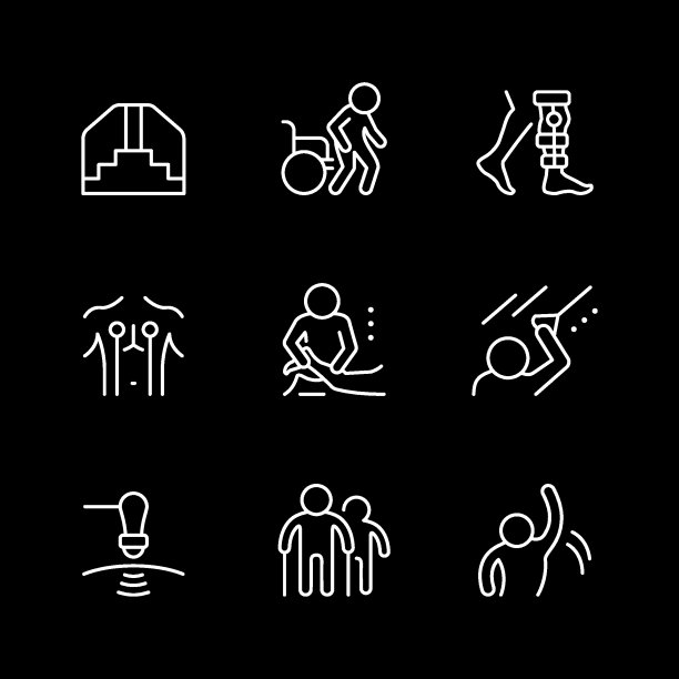 设置物理治疗的线条图标图片下载