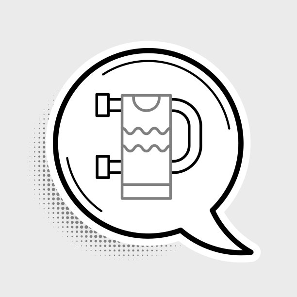 线加热毛巾轨图标孤立在灰色图片下载