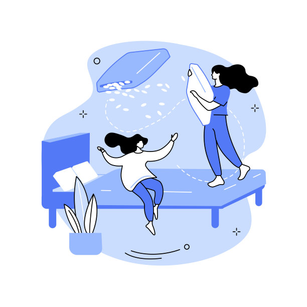 睡衣派对抽象概念矢量插图。图片下载