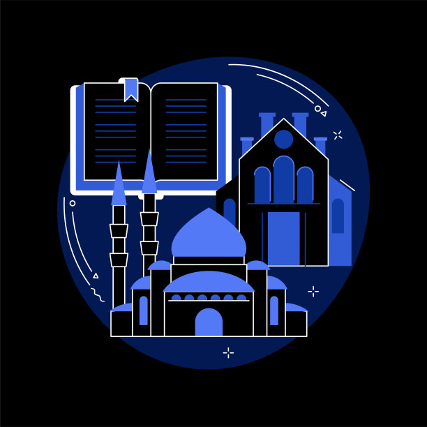 宗教制度抽象概念矢量说明。图片下载