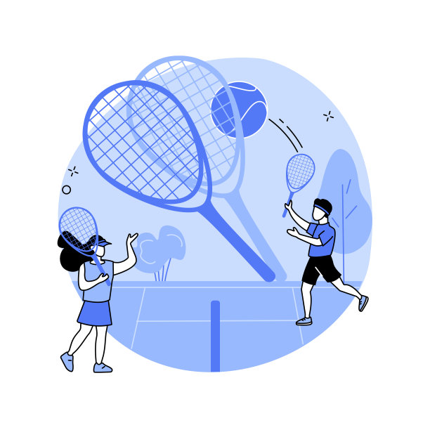 网球夏令营抽象概念矢量插图。图片下载