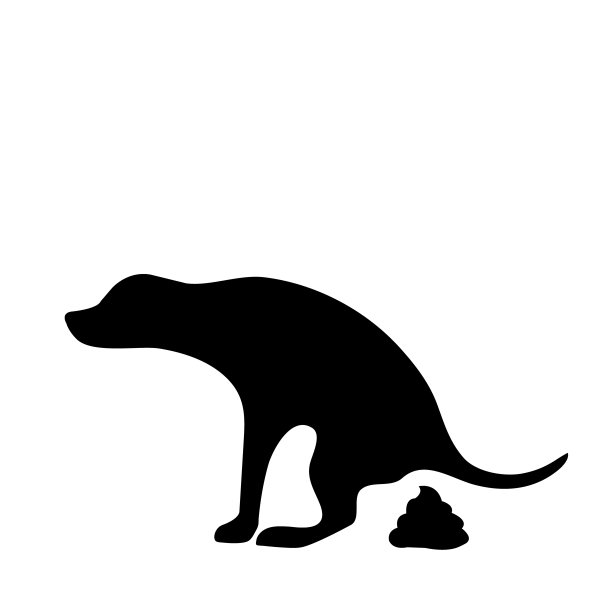 一只正在拉屎的狗被孤立在白色的背景上。矢量插图。图片下载