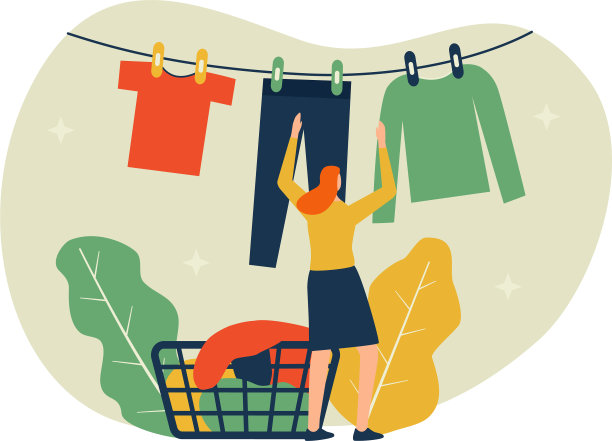 在太阳下晒衣服的女人图片下载