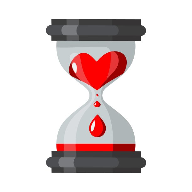 带着一颗心和一滴血的沙漏图片下载