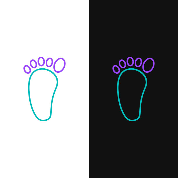 线脚按摩图标孤立在白色和黑色的背景。色彩斑斓的轮廓的概念。向量图片下载