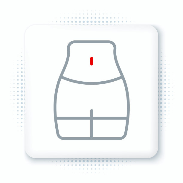 线女性腰部图标孤立在白色背景。色彩斑斓的轮廓的概念。向量图片下载