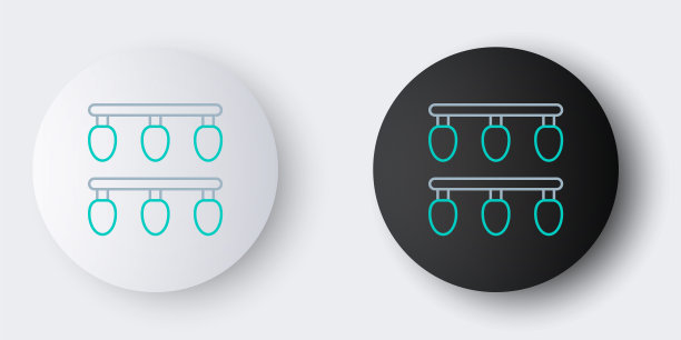 线圣诞灯图标孤立在灰色背景。圣诞快乐，恭贺新禧。色彩斑斓的轮廓的概念。向量图片下载