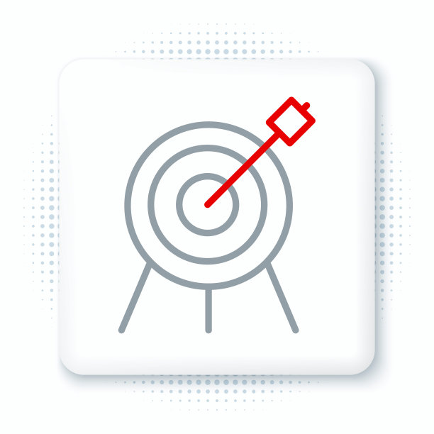 线目标运动图标隔离在白色背景上。在靶场或射击时用数字清洁目标。色彩斑斓的轮廓的概念。向量图片下载