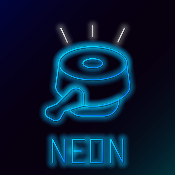 发光的霓虹灯线自行车钟图标孤立在黑色背景。色彩斑斓的轮廓的概念。向量图片下载