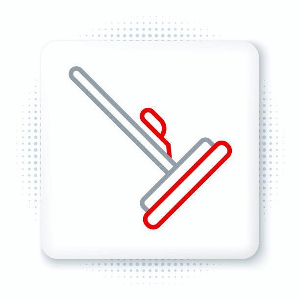 线拖把图标隔离在白色背景。清洁服务理念。色彩斑斓的轮廓的概念。向量图片下载