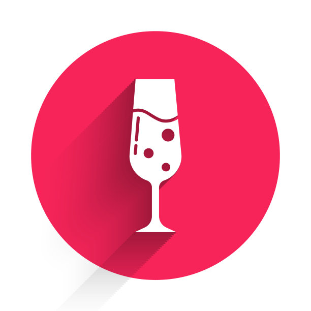 白玻璃香槟图标孤立与长图片下载