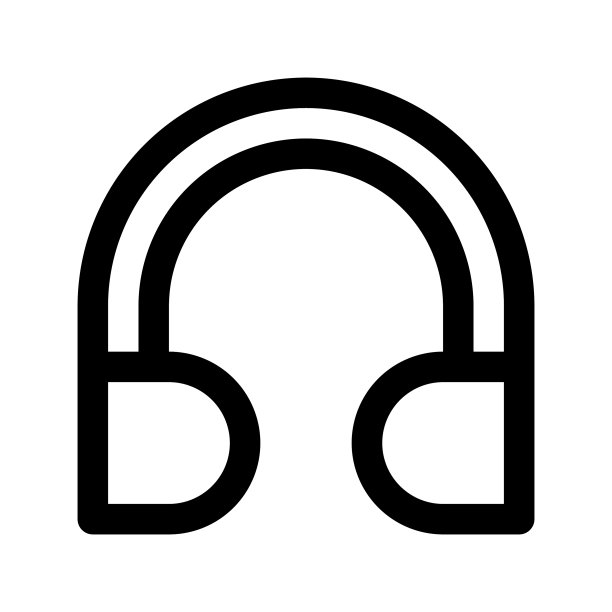 耳机图标音乐符号孤立在白色图片下载