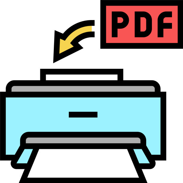 打印PDF文件彩色图标图片下载