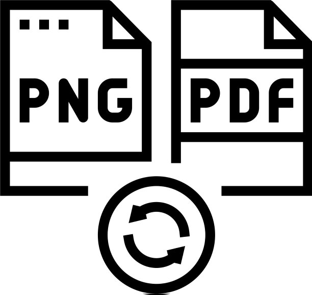 转换PNG到PDF文件行图标图片下载