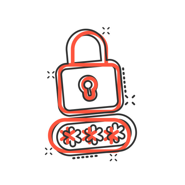 登录图标在漫画风格的密码访问卡通图片下载