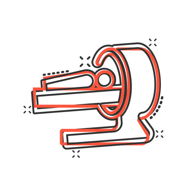 放射学图标在漫画风格的断层摄影卡通图片下载