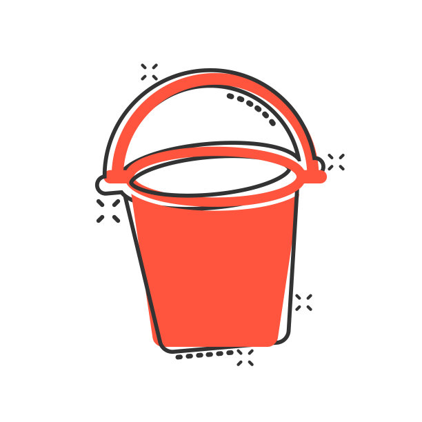 桶图标在漫画风格的垃圾桶卡通上图片下载