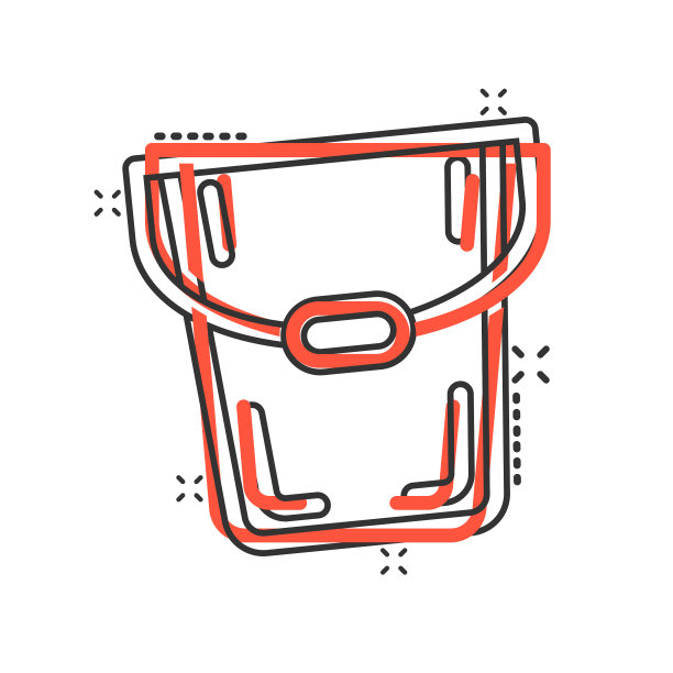 桶图标在漫画风格的垃圾桶卡通上图片下载