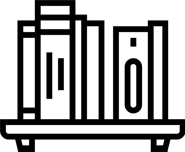 书架与书籍线图标图片下载