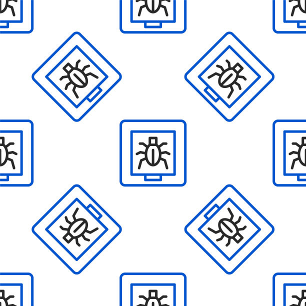 线昆虫在一个框架图标孤立无缝模式上的白色背景。植物标本。色彩斑斓的轮廓的概念。向量图片下载