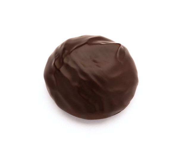 俯视图巧克力覆盖饼干孤立在白色图片下载