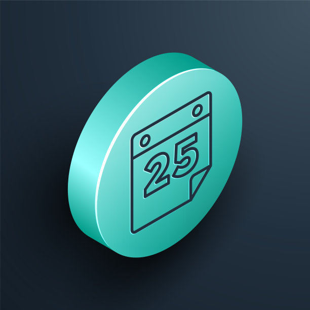 等距线日历图标孤立在黑色图片下载