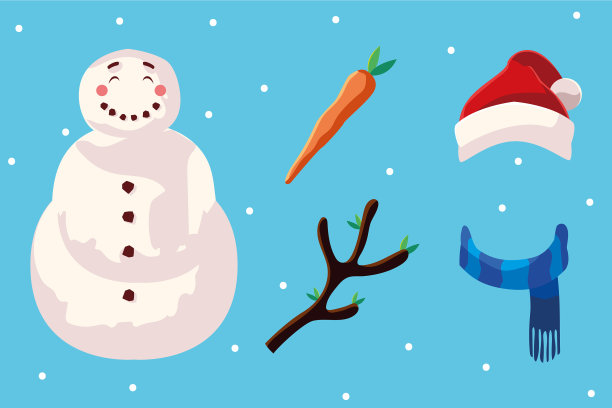 圣诞快乐雪人图标集图片下载