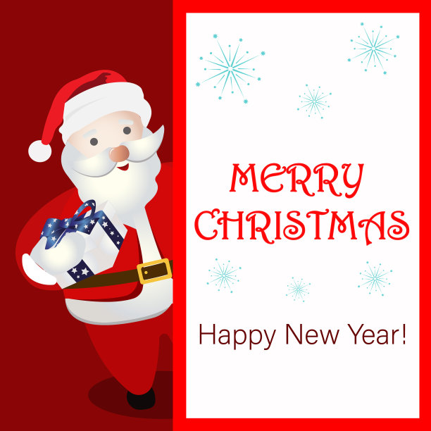 圣诞老人在大招牌后面图片下载