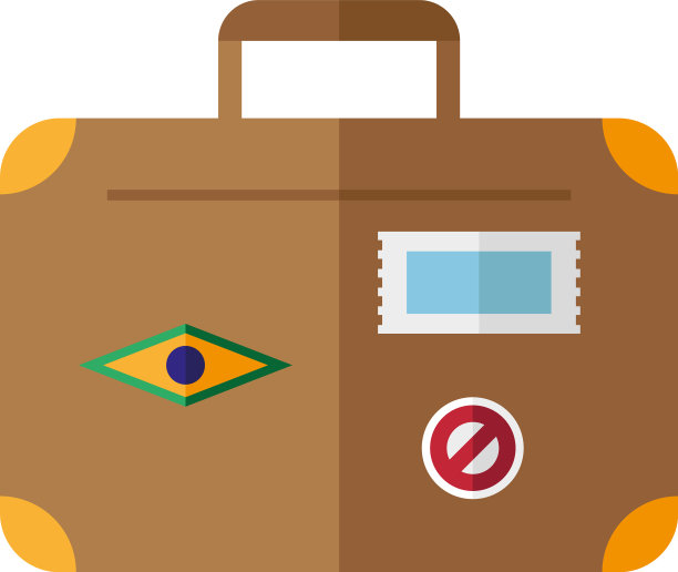 旅行手提箱的扁平风格的图标图片下载