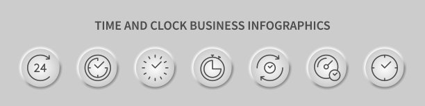 时间和时钟业务信息图与圆图片下载