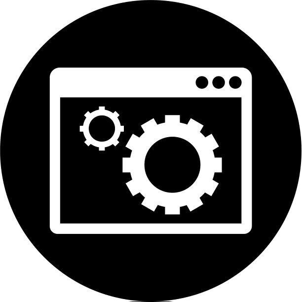 黑色浏览器齿轮网页图标图片下载