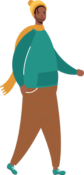 年轻的非洲人穿着冬装性格图片下载