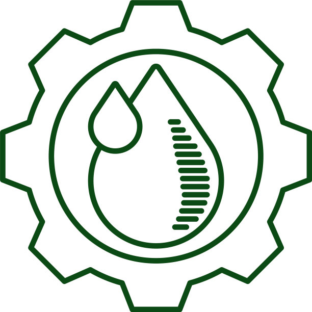 水滴在齿轮生态线图标图片下载