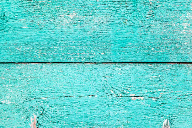 旧栅栏的纹理与剥落的蓝色油漆图片下载
