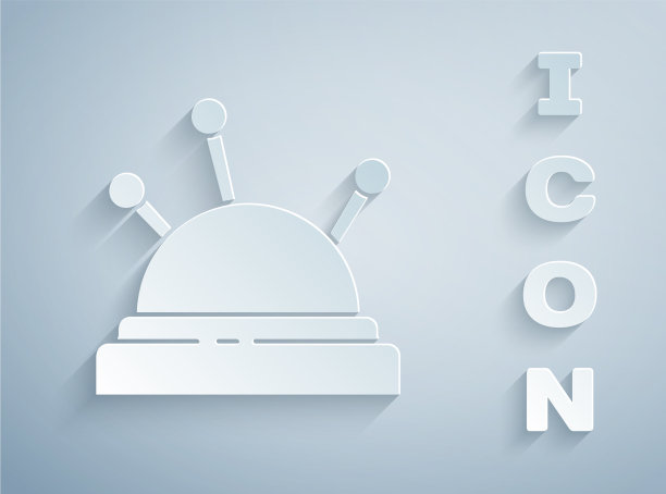 纸剪针床和针的图标隔离上图片下载