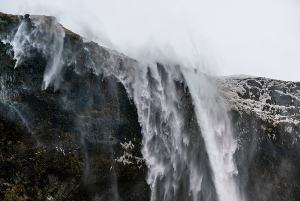 冬季的冰岛瀑布Seljalandsfoss图片下载