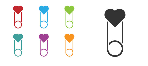 黑色衣服大头针图标孤立在白色图片下载