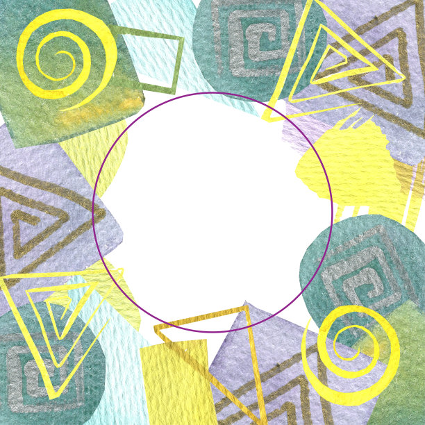 框架几何抽象水彩。抽象的背景图片下载