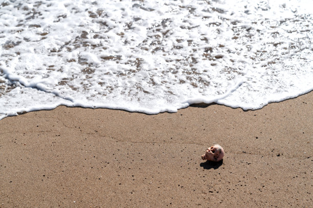 沙滩上的破娃娃图片下载