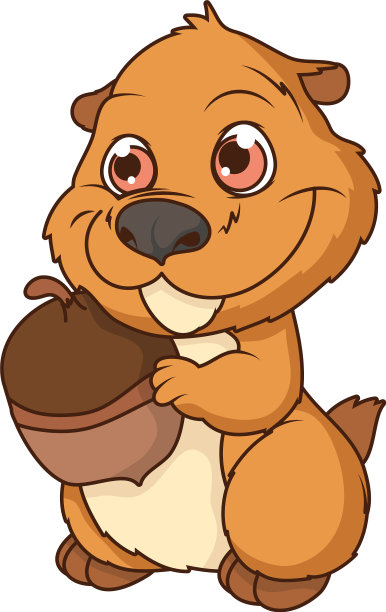 可爱的花栗鼠卡通人物图片下载