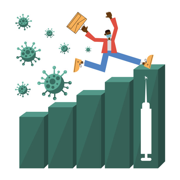 戴医用口罩的非洲裔男子在酒吧里奔跑图片下载