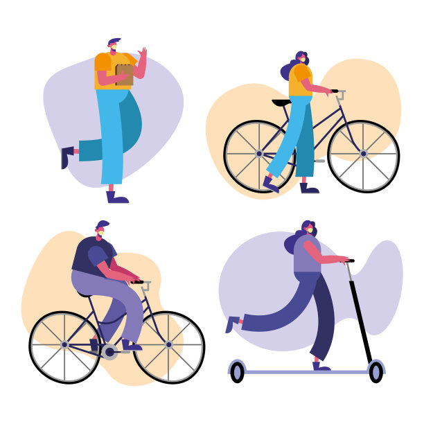 人们戴着医用口罩进行活动图片下载